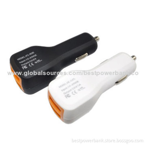 Special high quality rubber oil coating dual USB port car charger for smartphones/tablet